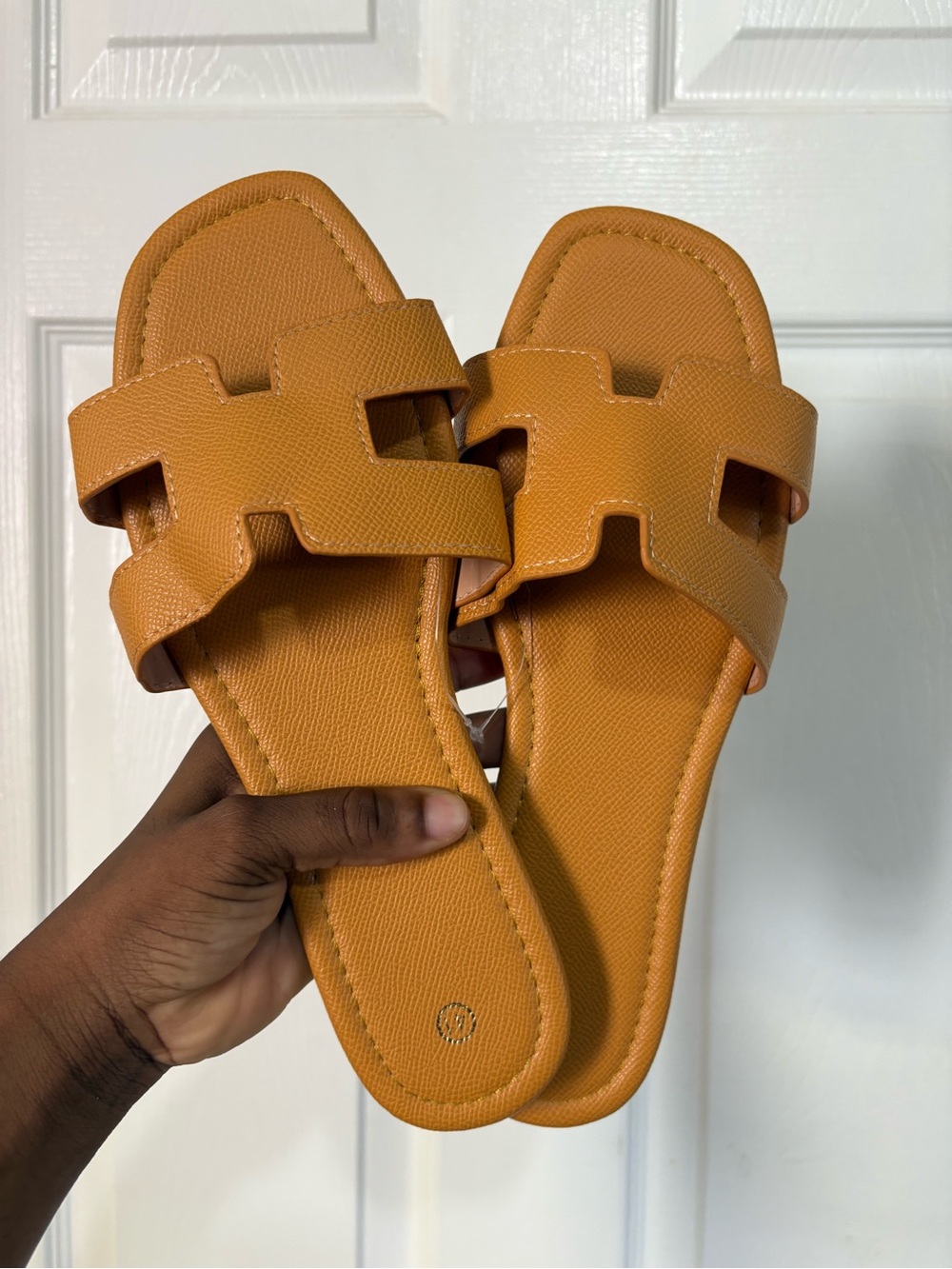 Women's Orange Slide Sandals - Stylish Slip-On Comfort
